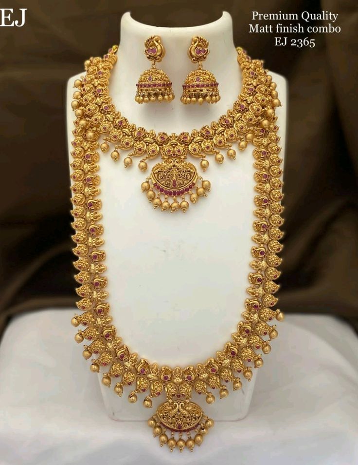 Long Mala Designer Gold Plated Set
