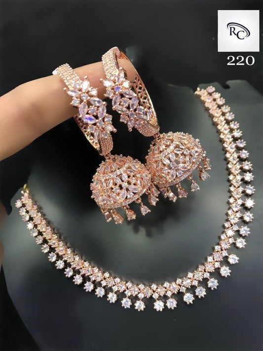 Rose Gold Diamond Necklace set