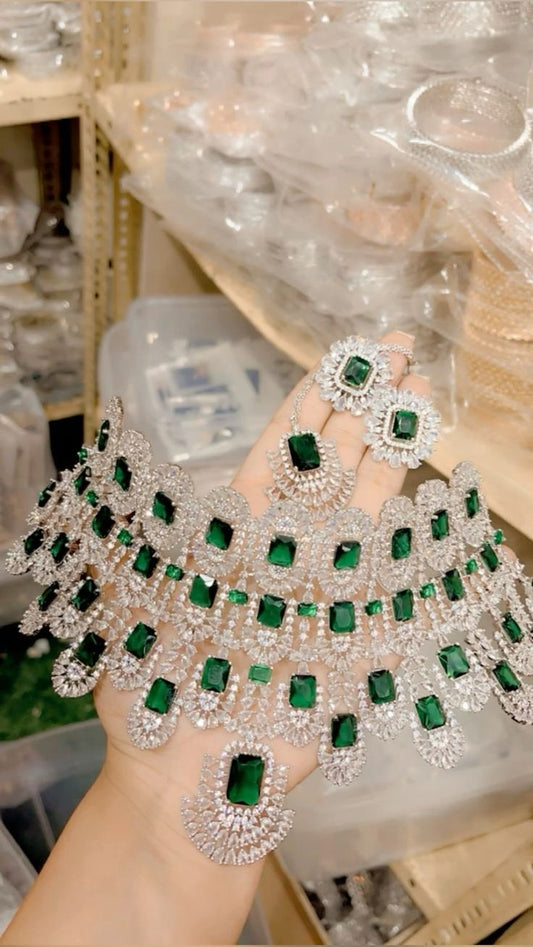 Real Emrald American Diamond Set for you